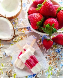 Sense & Edibility's Strawberry-Coconut Popsicles
