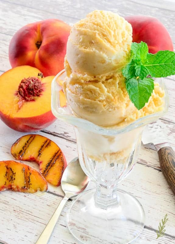 Sense & Edibility's Grilled Peach Buttermilk Frozen Custard