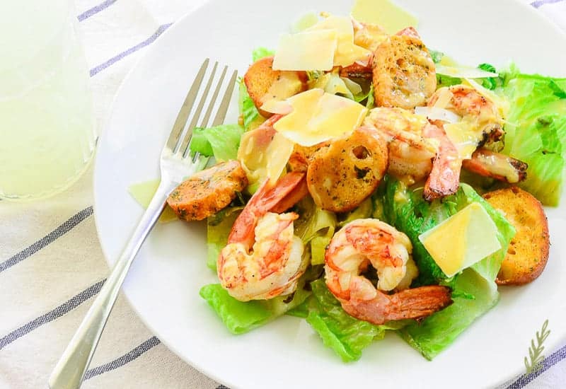 Sense & Edibility's Grilled Cesar Salad with Shrimp
