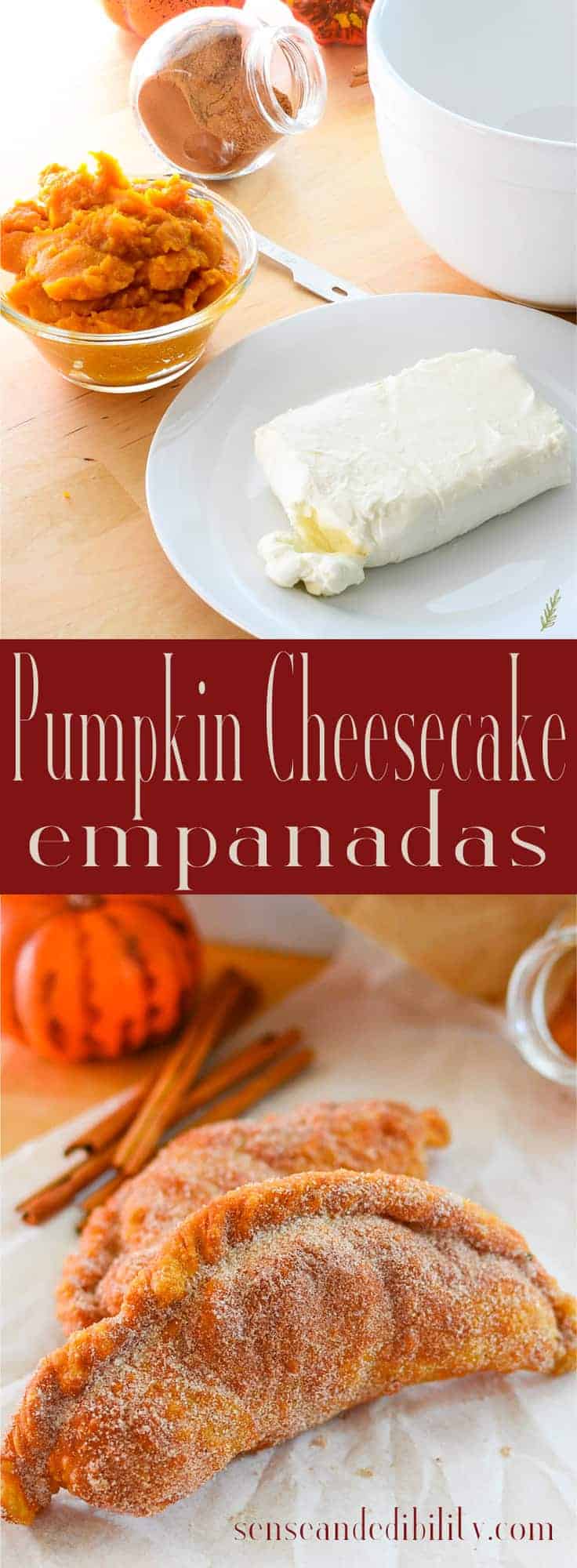 Sense & Edibility's Pumpkin Cheesecake Empanadas Pin