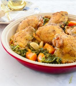 Sense & Edibility's 40 Clove Chicken with Kale and Butternut Squash