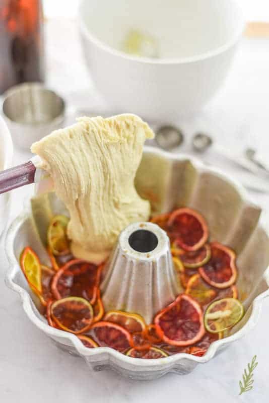 Sense & Edibility's Caramelized Citrus Topped Ginger Sour Cream Coffee Cake