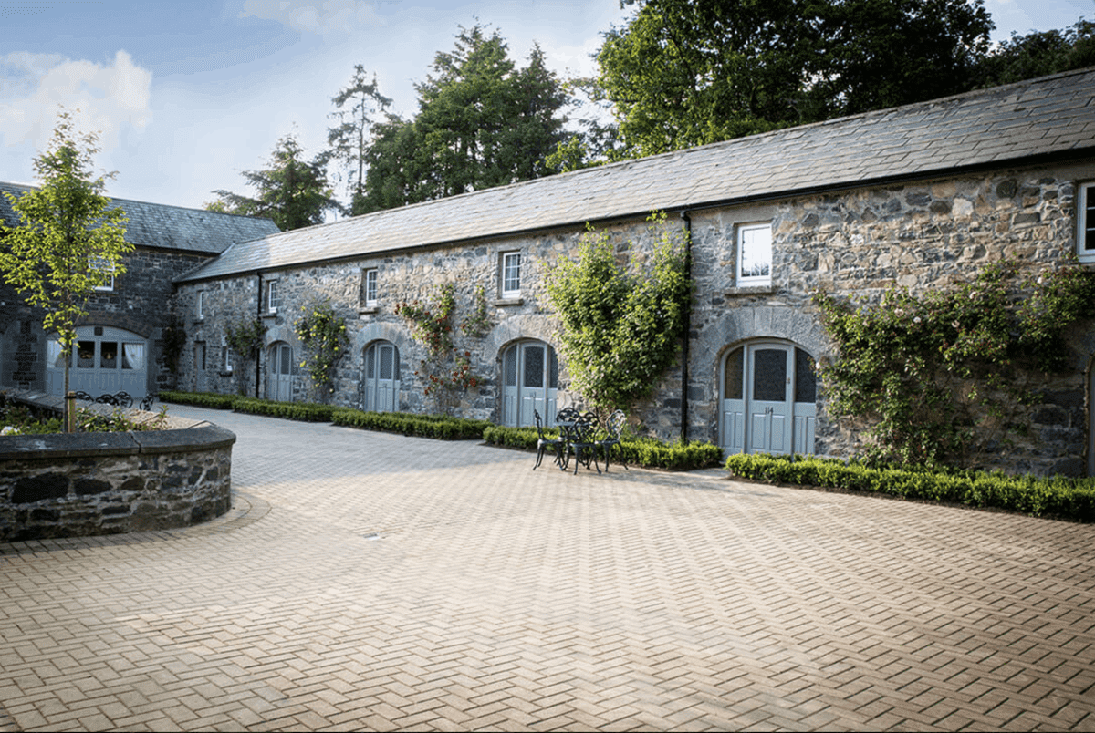 The Virginia Hotel's courtyard in County Cavan, Ireland.