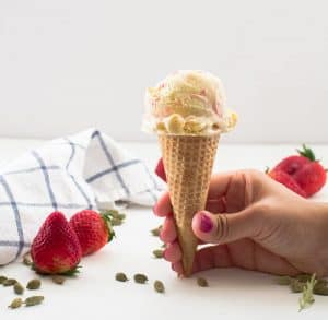 Sense & Edibility's Cardamom Strawberry Frozen Custard