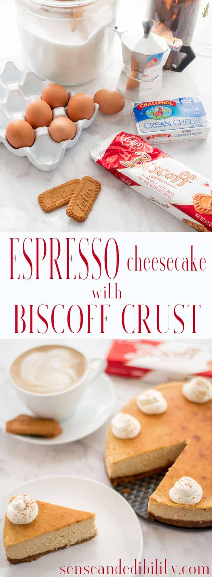 Sense & Edibility's Espresso Cheesecake with Biscoff Crust