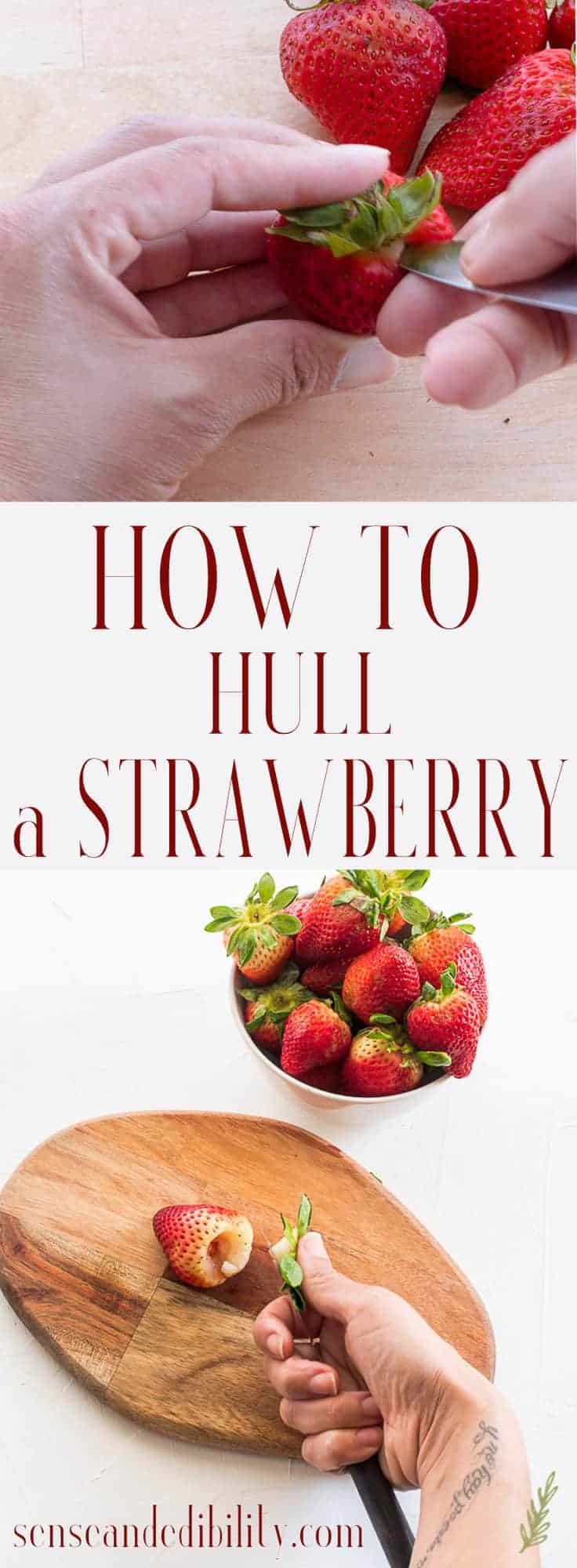 Sense & Edibility's Hulling a Strawberry
