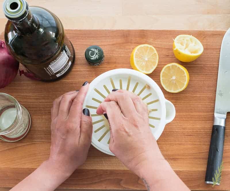 Sense & Edibility's Arugula Salad with Lemon-Garlic Dressing
