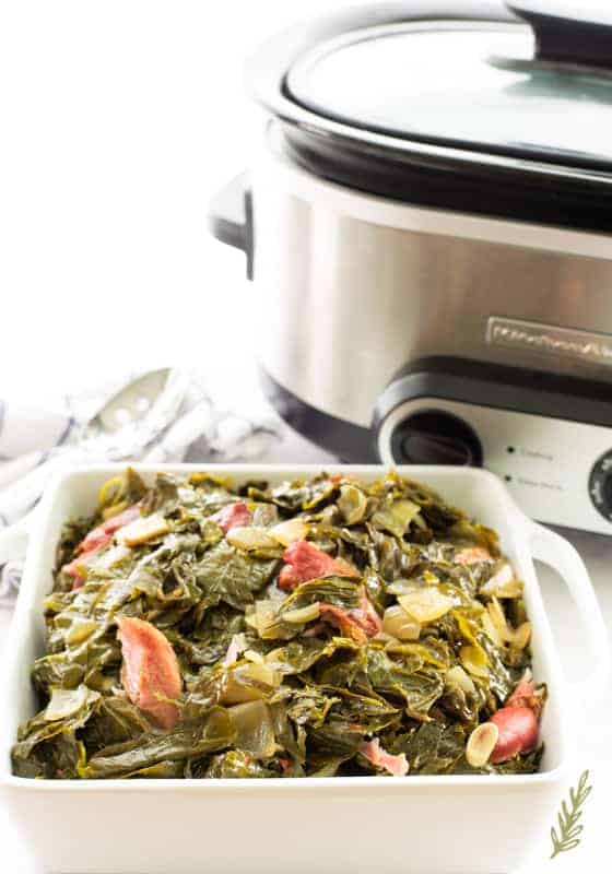 Country Style Collard Greens in the Slow Cooker | Sense & Edibility