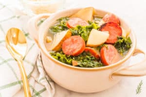Sense & Edibility's Tuscan Potato and Sausage Soup with Kale
