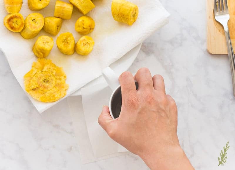 Sense & Edibility's Tostones Pan-Fried Fried in Olive Oil