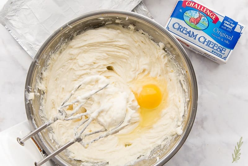 Add the eggs, one at a time, to the batter