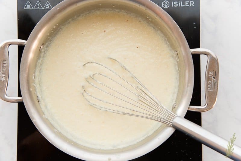 Whisk in the half and half to make it as creamy as you want