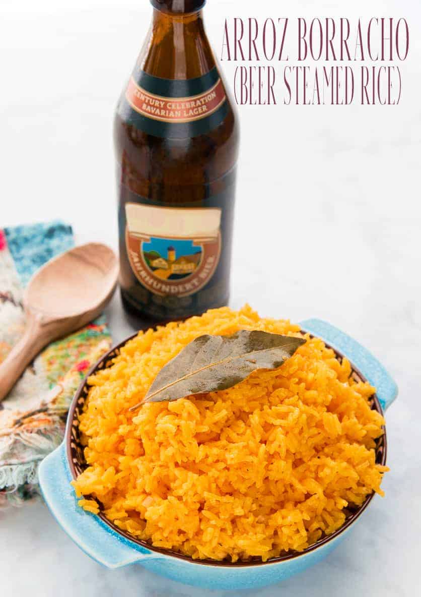 Change up your boring white rice by steaming it in beer and giving it a Puerto Rican flavor. Easy to make and great as a side dish. #beerrice #rice #steamedrice #yellowrice #senseandedibility #sidedish via @ediblesense