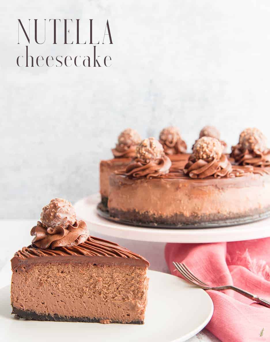 Nutella Cheesecake is a rich, chocolatey dessert which is creamy and decadent. Just perfect for tonight's dessert. #nutella #cheesecake #nutellacheesecake #dessert  via @ediblesense