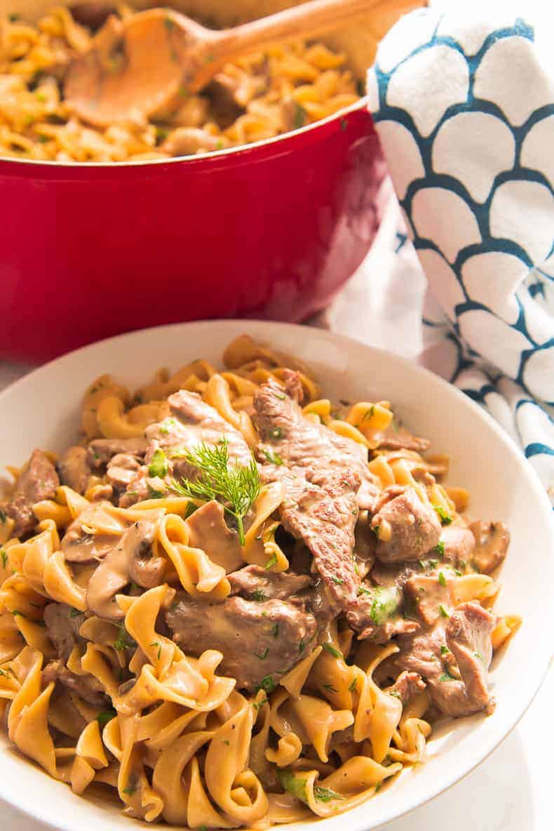 One-Pot Beef Stroganoff makes weeknight much easier for busy folks.