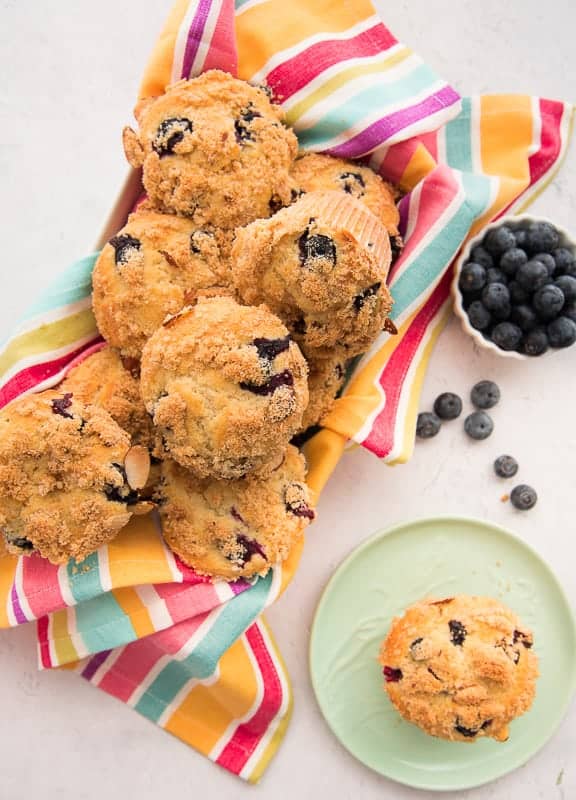 Sense & Edibility's Blueberry-Almond Streusel Muffins Lead Shot