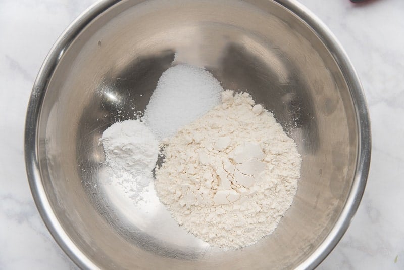 The dry ingredients used to make the beer batter for the cod