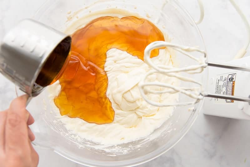 Sweetening the cheesecake batter with honey
