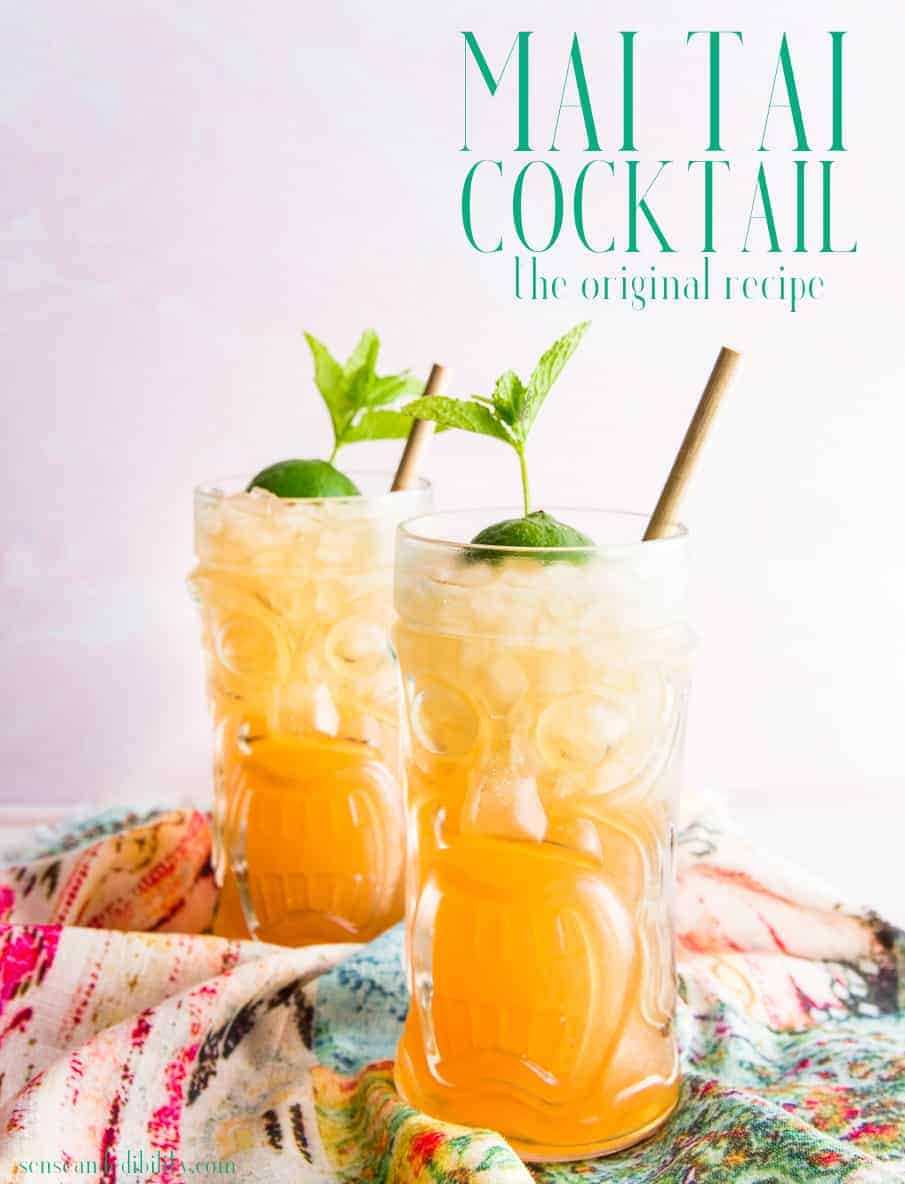 Mai Tai cocktails are sickeningly sweet, but they are deliciously potent. Two types of rum and a bright flavors create this throwback to the days of tiki bars and vacations. #maitaicocktail #maitai #tikibar #cocktails #drinks #21andover #adultonly #libations via @ediblesense
