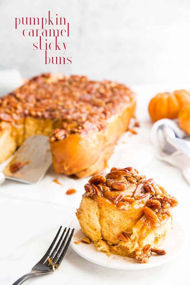 These Pumpkin Caramel Sticky Buns with Pecans are made for fall and #SweetKaroMoments with your family and friends. Neighbors and guests alike are happy to share these flaky, sticky buns- especially when they're made with love and warm from the oven. #karosyrup #Recipeideas #ad #stickybuns #pumpkinrolls #caramelsauce #fallbaking #kidfriendly #pumpkinspice #pandulce #mornings #breakfast #breakfastbread #cinnamonrolls #pecanrolls #stickybuns #holidaybaking #bakingwithpumpkin #pumpkinrecipes via @ediblesense