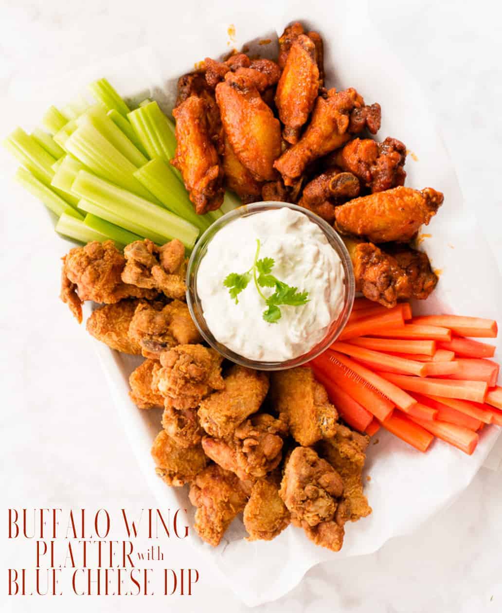 Buffalo Wing Platter With Blue Cheese Dip Sense And Edibility 9337