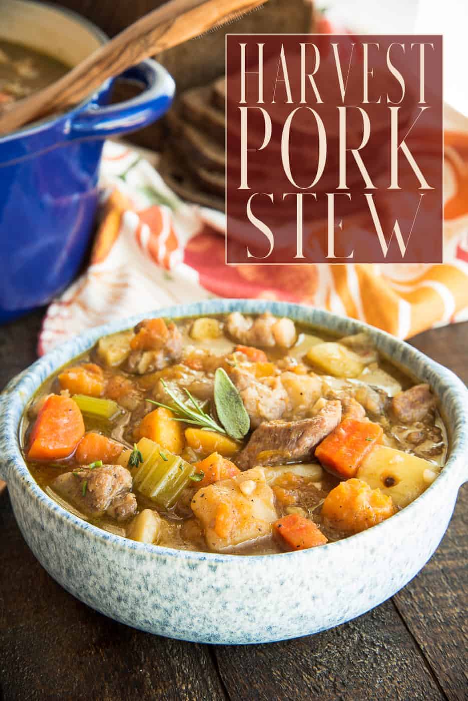 This comforting Harvest Pork Stew recipe has a rich broth with sweet and savory elements from hearty tubers like potatoes, sweet potato, boniato, and butternut squash. A deep stout beer adds a malty element to the stew that can't be beat. Freezer and make-ahead friendly as well. #porkstew #fallrecipe #stewrecipe #butternutsquashrecipes #sweetpotatorecipes #boniatorecipes #souprecipes #fallstew #maincourse #maindish #entree #warmweatherrecipe #dutchovenrecipes via @ediblesense