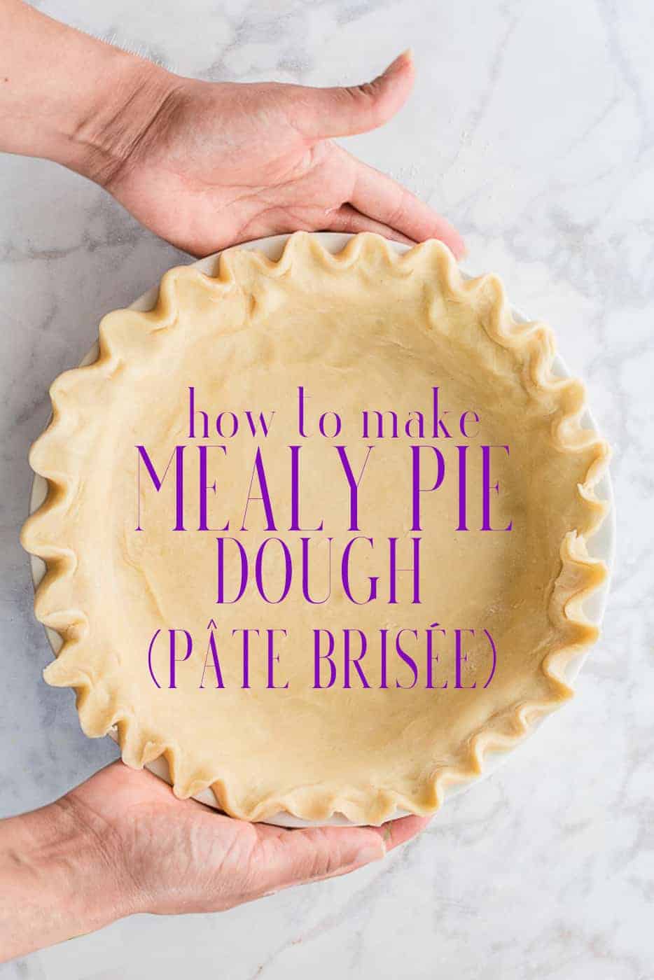 Mealy Pie Dough (Pate Brisee) makes your custard pies and quiches more appetizing. The way the dough is prepared prevents your bottom crusts from becoming soggy when it's filled with liquid fillings. Easy to follow recipe instructions ensure you have success every time. #mealypiedough #piedough #patebrisee #patesucree #custardpies #pumpkinpie #sweetpotatopie #pecanpie #baking #piemaking #holidaypie #holidaydessert #quicherecipe via @ediblesense