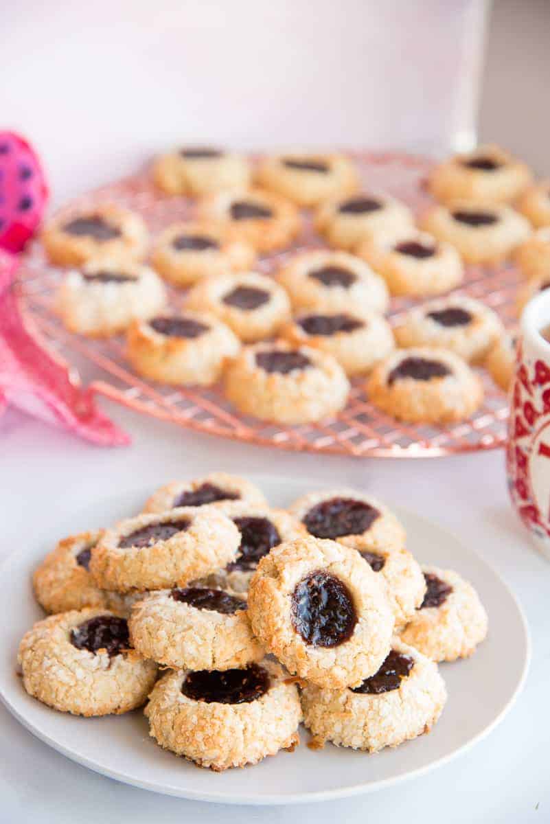 Coconut Raspberry Thumbprint Cookies - Sense & Edibility