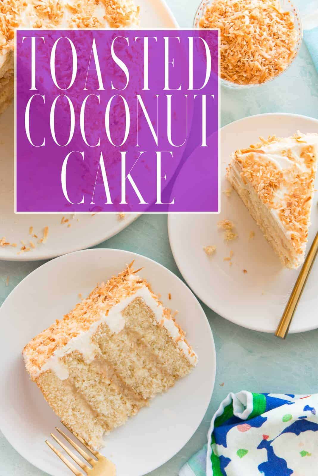 This Toasted Coconut Cake has layers upon layers of coconut flavor. A tender, moist coconut cake sandwiches creamy toasted coconut custard and is wrapped in a coconut buttercream before being garnished with more toasted coconut flakes. Perfect for springtime celebrations. #cake #coconutcake #layeredcakes #cakerecipe #dessertrecipe #sweets #Easterdessert #springdessertrecipe #baking #cakedecorating #coconutcustard #coconutpudding #buttercreamfrosting via @ediblesense