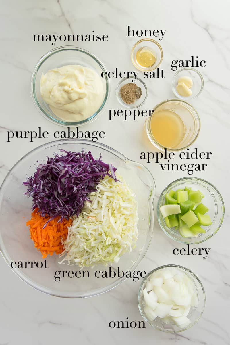 Ingredients for the recipe on a white countertop.