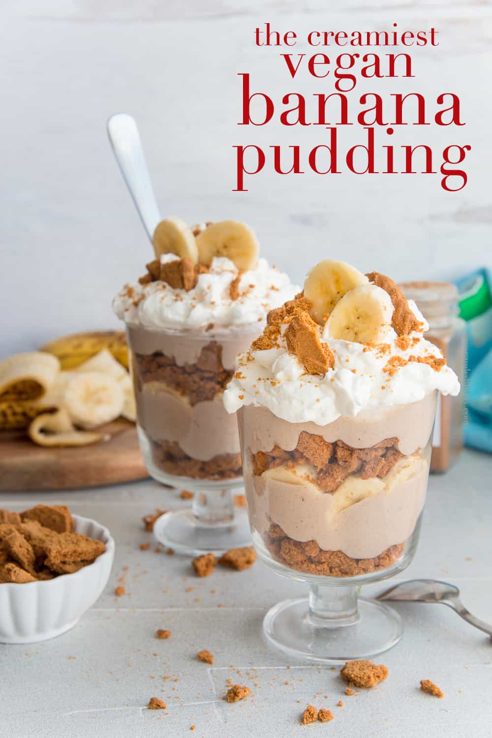 This Vegan Banana Pudding is the creamiest, plant-based banana pudding you'll ever taste. It has the same flavor you know and love from the classic Soul Food dessert, but without any dairy. Top it with dairy-free whipped topping or leave it plain. #vegandesserts #dessertrecipe #desserts #bananapudding #bananas #soybeans #unitedsoybeanboard #bestfoodfacts #sponsored #veganrecipes via @ediblesense