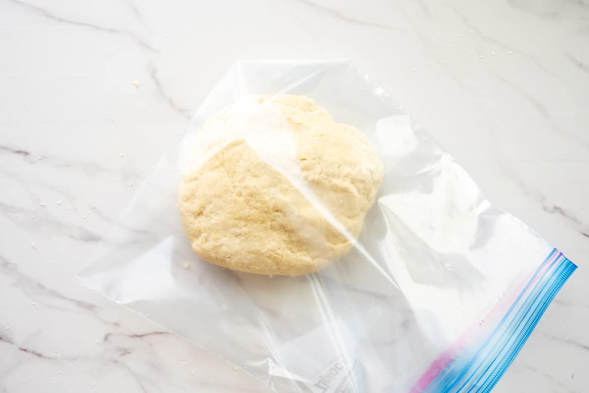 The mixture in a plastic food storage bag before being refrigerated.
